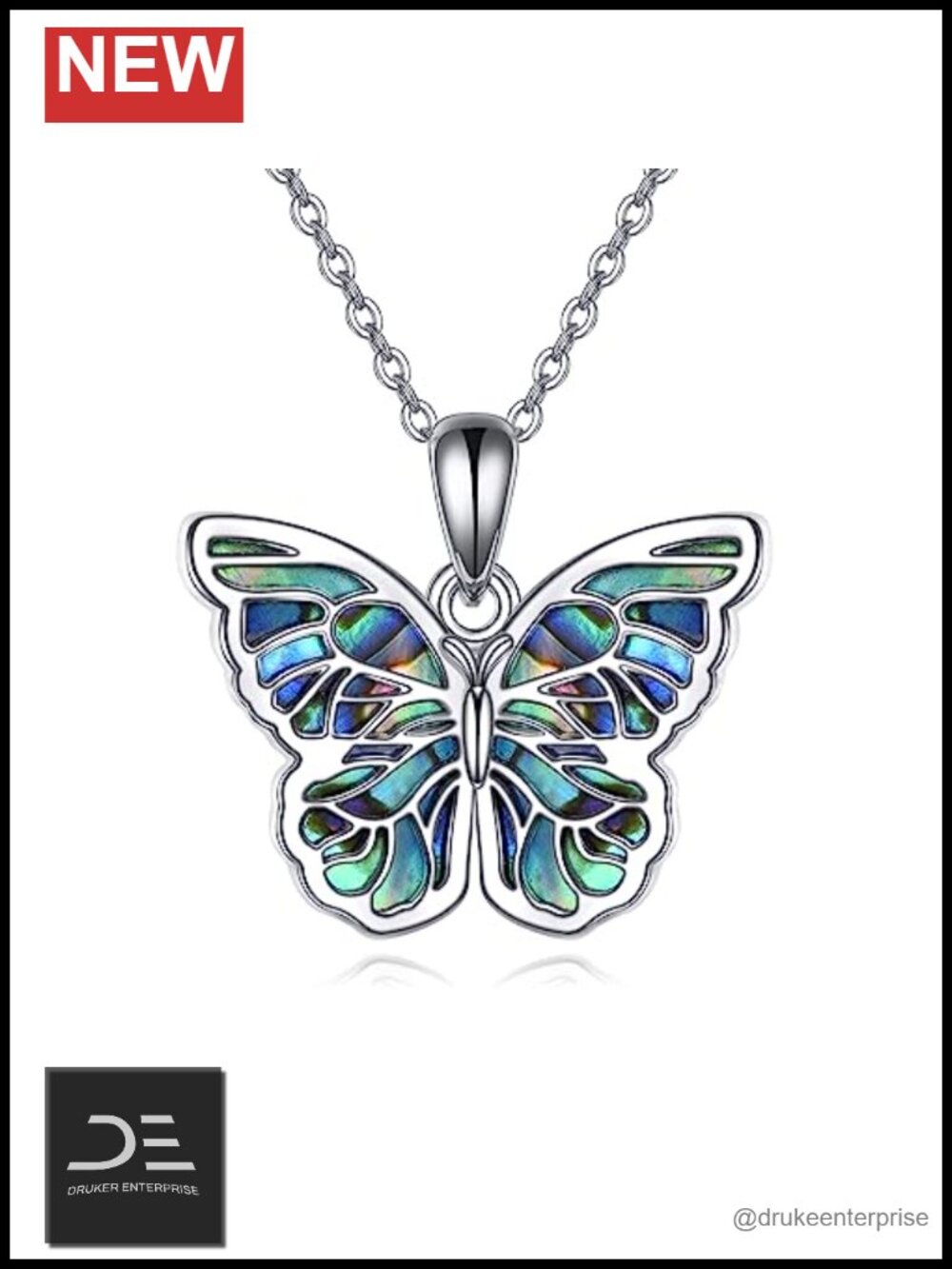 Sterling Silver Butterfly Pendant Necklace Women's Jewelry Gift